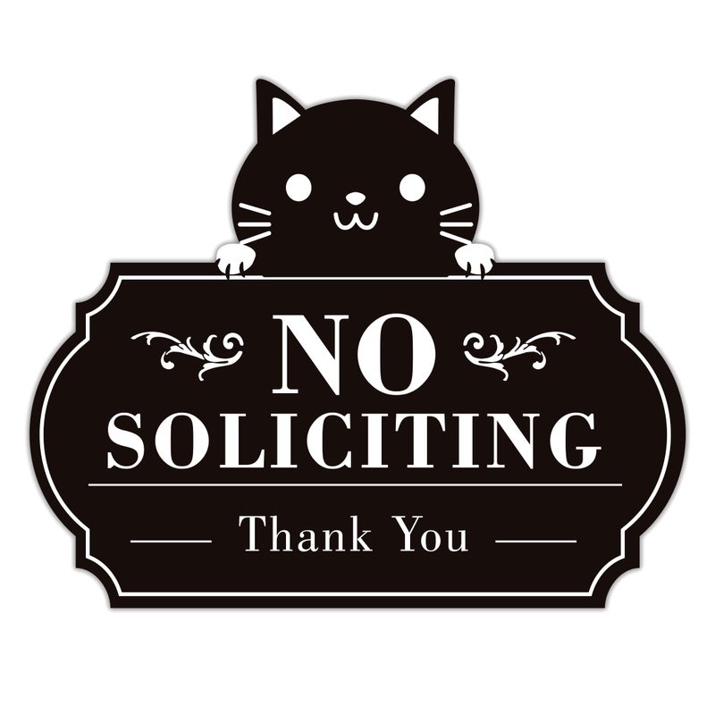 LUHIMO No Soliciting Sign for Front Door,Funny No Soliciting Sticker for House, Home and Business,Self-Adhesive Vinyl No Solicitation Signs for Front Door, Apartments, and Office - Image 1